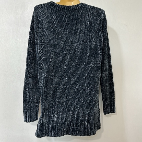 ORVIS WOMENS SWEATER CHENILLE SOFT COMFORT PULLOVER HIGH LOW HEM GREY SZ MD - Picture 2 of 10